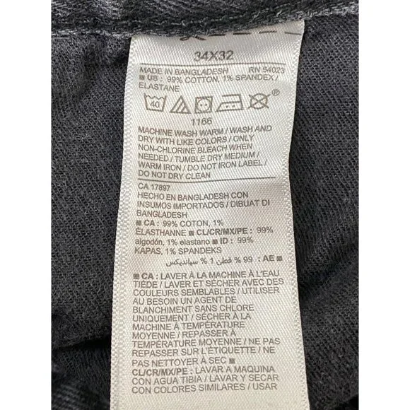 Old Navy Slim BuiltIn Flex Jeans Mens 34x32 Washed Black Distressed Ripped Knees - Picture 13 of 13